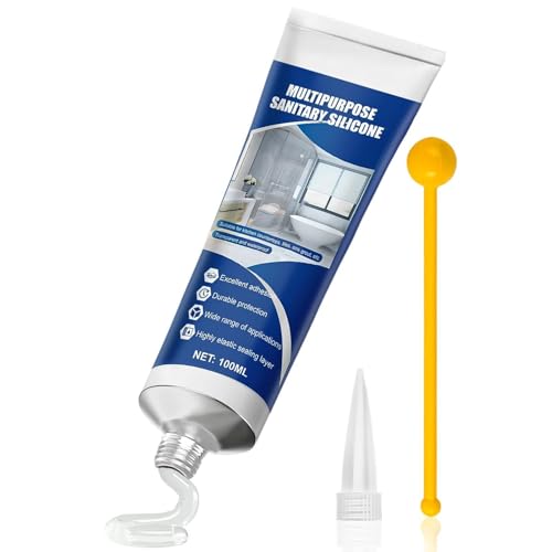 Silicona Transparente, silicona Transparente Baño Antimoho, Silicona Baño, Resistente al Agua y la Humedad, Adecuado Para Cocinas, Bañeras, Bordes de Lavabos Duchas, 100ml