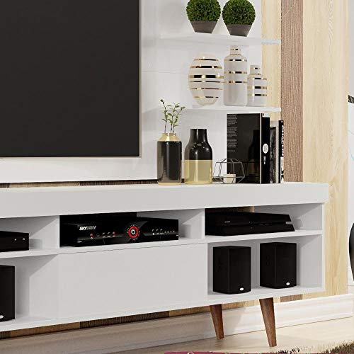 Rack com Painel Retrô Linea - Branco - RPM Móveis