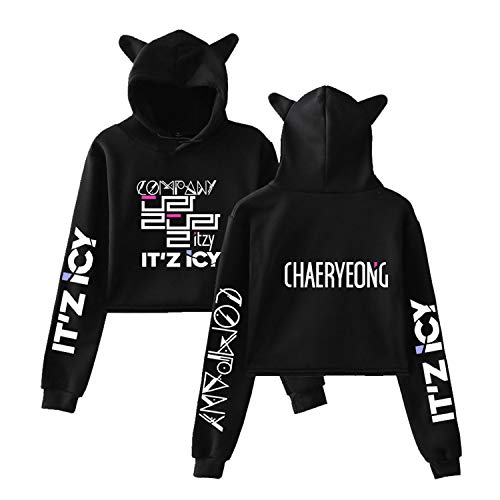 Thyoeun Kpop ITZY Hoodie Midriff Sweater Ryujin Lia Yeji YuNa ChaerYeong Crop Tops Sweatshirt