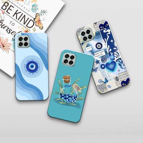 Image of COLORflow Back Cover Compatible with Samsung Galaxy A22 5G | Evil Eye Charm Customized Back Cover Compatible with Samsung Galaxy A22 5G