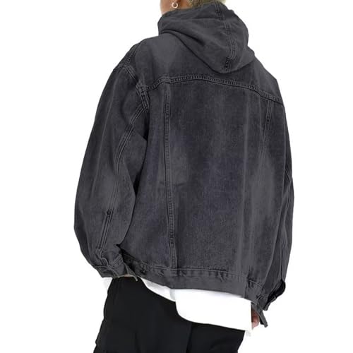 Men's Washed Distressed Denim Hoodie Oversized Long Sleeve Hooded Pullover Trendy Vintage Tops Outfits4