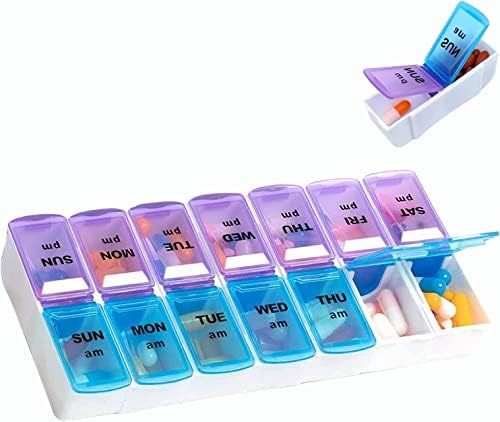 Amazon.com: Weekly Pill Organizer 7 Day 2 Times a Day Travel Pill Case ...