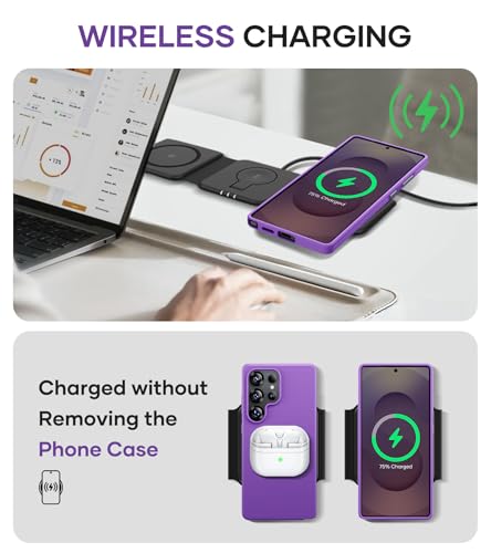 Image of SSLOTSCASE for Samsung Galaxy S25 Ultra Case Slim, Wireless Charging Compatible, Military Grade Shockproof Protective Drop Protection Sturdy Case Cover for Galaxy S25 Ultra 6.9'' 5G 2025, Purple | Wireless Charging Compatible, Military Grade Shockproof Protective Drop Protection Sturdy Case Cover for S25 Ultra
