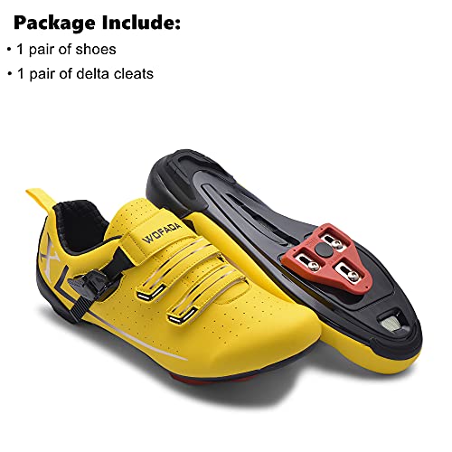 Indoor Cycling Shoes Compatible With Pelaton Bike Road Biking Shoes Men's Bicycle Outdoor Riding Spin Shoes With Cleats Look Delta For Men And Women Spd Clip On Spining (Yellow, M5.5) #TOP1