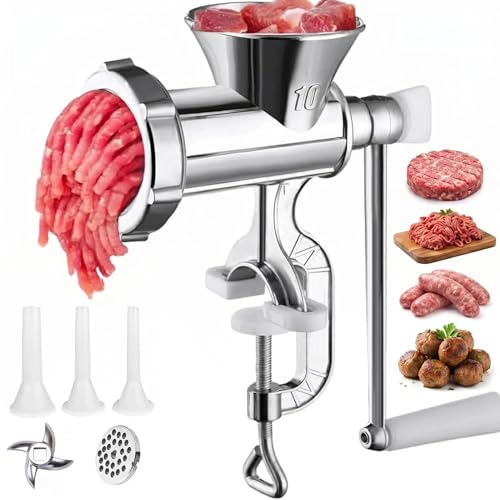 Meat Grinder Manual Mincer - Meat Grinders For Home Use Sausage Maker & Burger Patty Stuffer with...