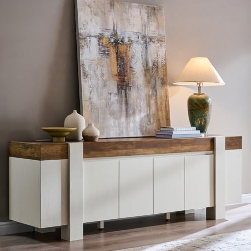 OKD Modern Farmhouse 70" TV Stand, Entertainment Center for TVs U...