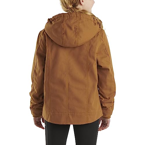 Image of Carhartt Kid's CP9547 Canvas Insulated Hooded Jacket - Girls