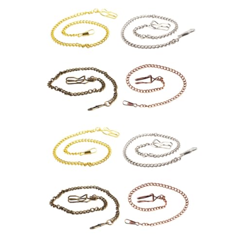 WOFASHPURET 8pcs Metal Pocket Watch Chains Stylish Accessory for Men for Jeans and Pockets Gold Silver Red Bronze Blue Bronze