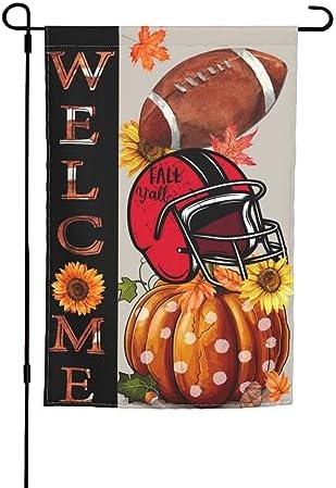 Amazon.com : Football Garden Flag 12x18 Inch Double Sided Fall Welcome ...