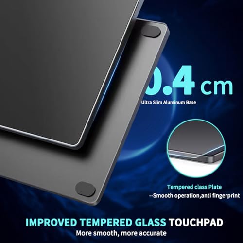 Garsent Trackpad USB Cablato, Mouse Touch Pad Cablato Grande con Gesti Multipli, Mouse Touchpad Portatile Sottile in Alluminio Adatto per Wins 11 10, per Computer OS X, Desktop, Laptop (BLACK)