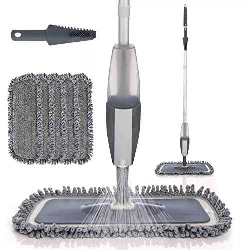 Balai à plat sec et humide pour carrelage stratifié et bois avec lingettes