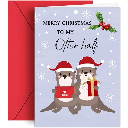 HiFulerr Christmas Card for Wife - 5' x 7' Romantic Christma's Card with Envelopes, Xmas Cards for Girlfriend, Lover, Unique Christmas Gifts for Wife from Husband Boyfriend, Early Xmas Gift Ideas