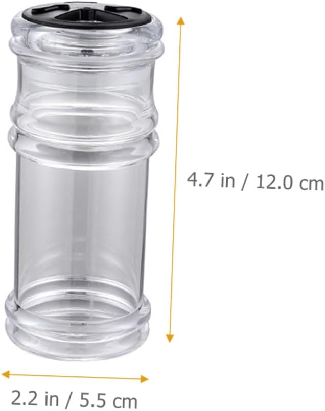 4Pcs Large Black Salt Shakers Kitchen Utensils Multifunctional Seasoning Bottles for Pepper Sugar Storage Household Restaurant Dining Use