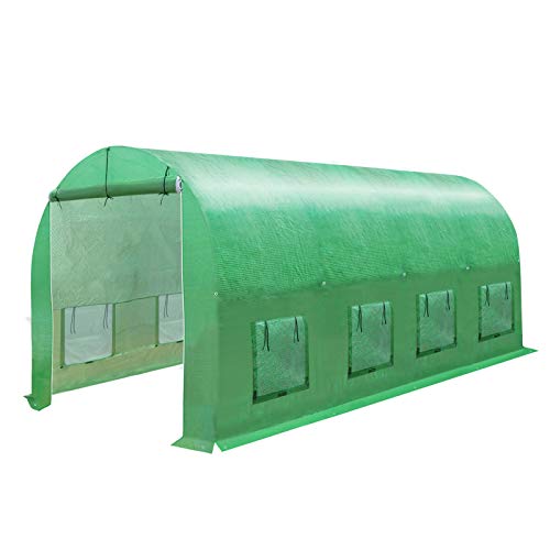 Strong Camel Greenhouse Replacement Covering for Outdoor Larger Hot Garden House, Support Arch Frame Climbing Plants/Flowers/Vegetables (16' X 7' X 7', Cover)