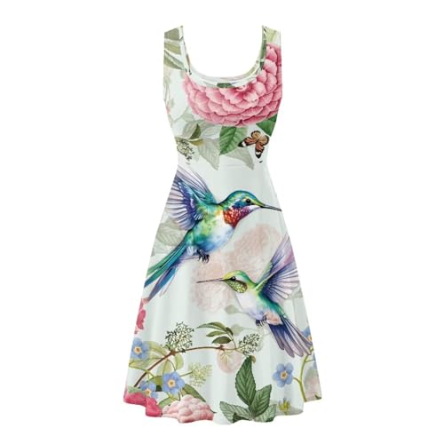 Image of TOADDITDO Womens Summer Sleeveless Tank Dress with 2 Side Pockets XS-4XL Plus Size