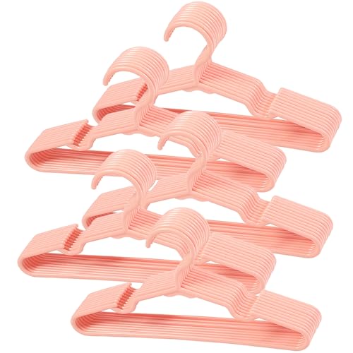 Image of 50 pcs Pink Baby Nursery Closet Hangers,Non-Slip Laundry Infant Pant Hanger for Newborn Clothes,Ultra-Thin Child Coat Hanger for Girl Boy Toddler Kid