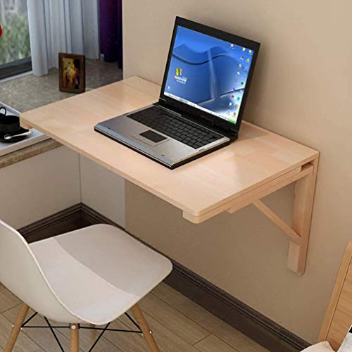 Table pliante en bois massif table d'ordinateur murale compacte - 8