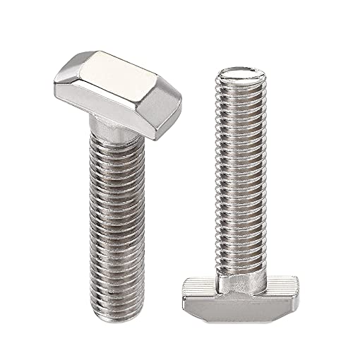 Image of uxcell M8x35mm T-Slot Drop-in Stud Sliding Bolt Screw Carbon Steel for 40 Series Aluminum Profile 10pcs