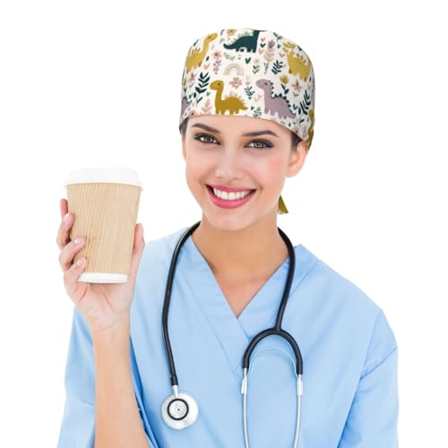 Image of Adjustable Scrub Cap with Sweatband, Breathable Working Hat for Men /Women