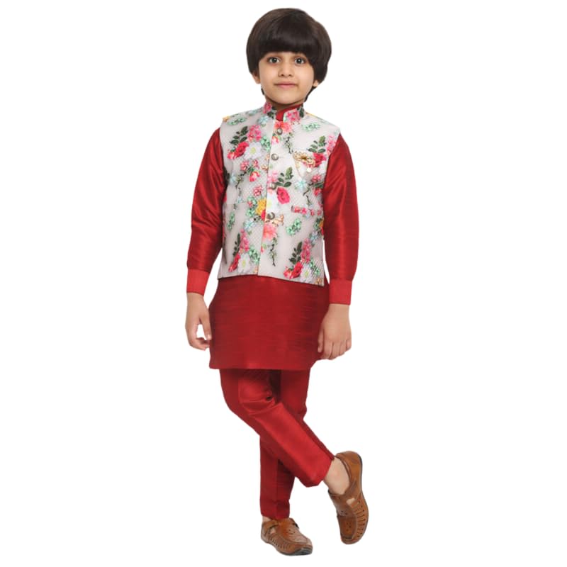Image of BOYS KURTA PAJAMA WITH WAISTCOAT