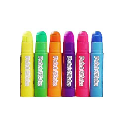 AMFUN Temperas Para Niños Lavables,6 Piezas Barras de Pintura para Niños, Tempera Solida de Colores, Regalos Creativos De Pintura para Niños, Kit de Arte Infantil