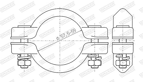 Pezzo per fissaggio, Imp. gas scarico WALKER 80439 per Alfa Romeo, Citroen, Fiat