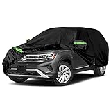 Waterproof Car Covers Replace for 2017-2022 VW Atlas, 6 Layers All Weather Custom-fit Car Cover with Zipper Door & Windproof Strap for Snow Rain Dust Hail Protection