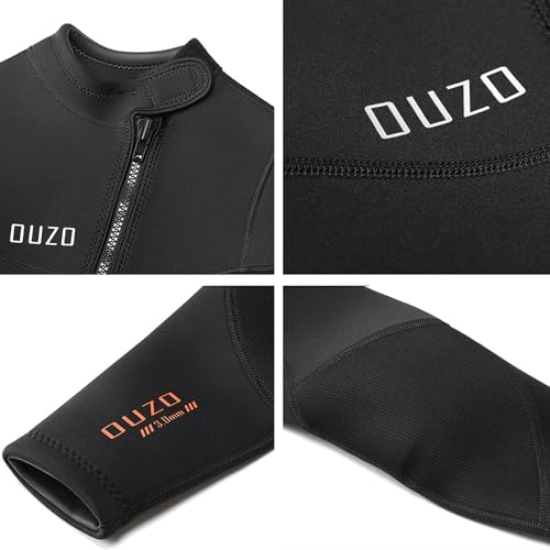 Chaqueta Top de Traje de Neopreno para Hombre, 3MM, Cremallera Frontal, Manga Larga, para Buceo, Natación, Snorkel, Kayak miniatura 4