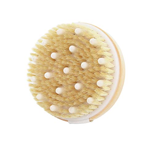 Dry Body Brush for Women Exfoliation, Dry Brush for Cellulite and Lymphatic Bath Brush Body Scrubber with Natural Bristles and Massage Nodules for Post-Workout Recovery Relief