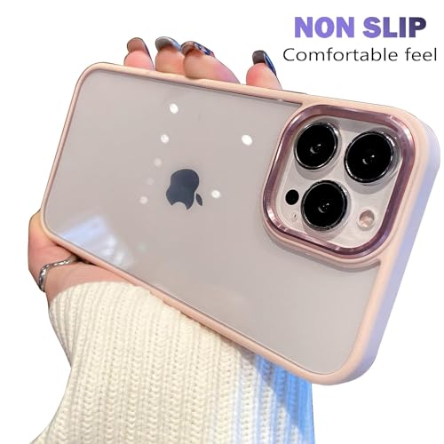 Image of mobistyle Designed for iPhone 13 Pro | Enhanced Metal Camera Guard | Back Cover Case Compatible with iPhone 13 Pro (Pink)