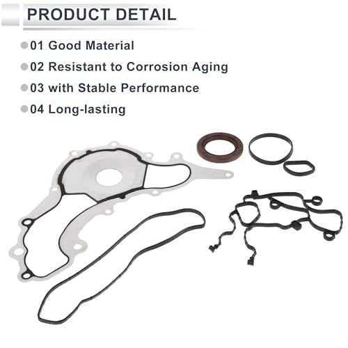 Image of Engine Timing Cover Gasket Set for Dodge Challenger 2011-2016 3.6L 3.2L Long-lasting Sealing Chain Case Cover Gasket Rubber,Metal 1 Set