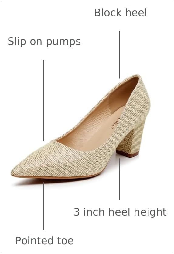 Image of VenusCelia Women's Lewin Pump Chunky Heel Shoe