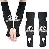 Tucnoeu Volleyball Arm Pads Arm Sleeves Volleyball with Protective Pads and Thumb Holes,Volleyball Wrist Guard Volleyball Accessories Protective Arms