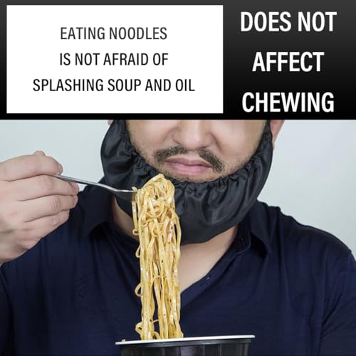 UEIOAVL Medizinische Haarabdeckungen, 1pc Bartnetz Bartschutz Bartmaske mit Gummiband Wiederverwendbar zum Essen Schlafen Hygienischer Bartschutz (Schwarz)