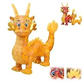 WEJDYKG New Year Mascot Dragon Stuffed Toy, Year of The Dragon 2024 Mascot Plush Doll, New Year of The Dragon Mascot, Chinese Zodiac Stuffed Dragon Animals, Chinese New Year Decoration (Yellow 20cm)