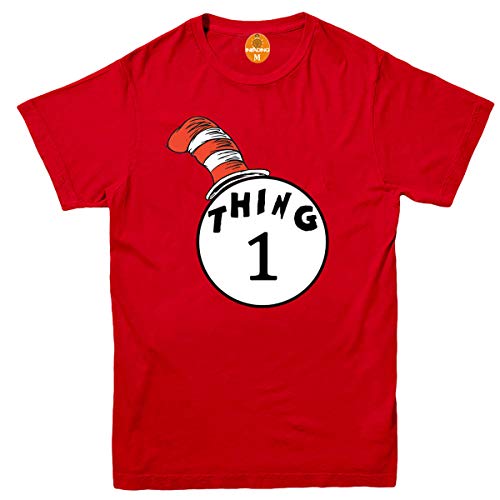 Dr Seuss Cat in The Hat T Shirt Thing 1 Thing 2 Kids Boys Girls T Shirt Crimbo Adults Tee Top Thing 1
