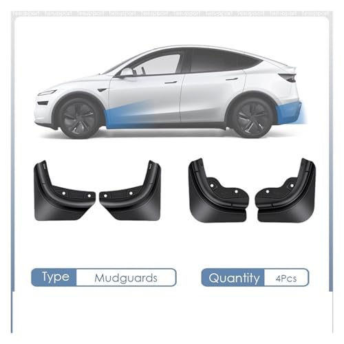 Garde-boue pour Tesla Model Y Juniper 2026 kit complet de 4 pièces noires - 2