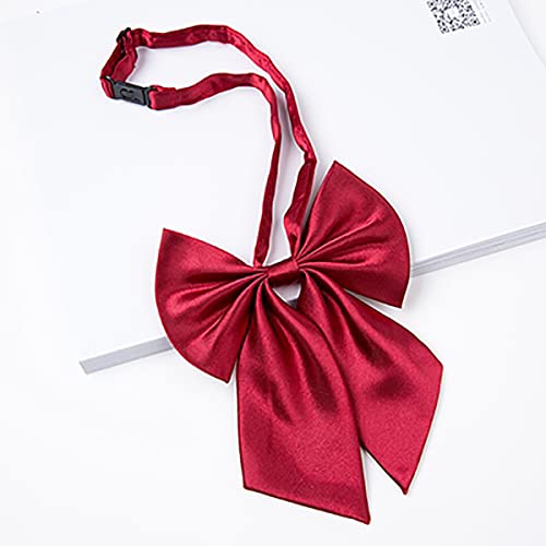 Image of LOPURO Lady Adjustable Pre-tied Bow Tie, Pre Women Uniform Bow Tie Solid Color Bowties for Women Cosplay Party