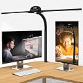 FAXBOX Double Head Desk Lamp 35in LED 12W, 3100K-7900K Architect Desk Lamp Home Office, 5 Color Temperatures, Stepless Dimming, Motion Sensor, Remote & Touch Control, for Writing and Reading?Clamp?
