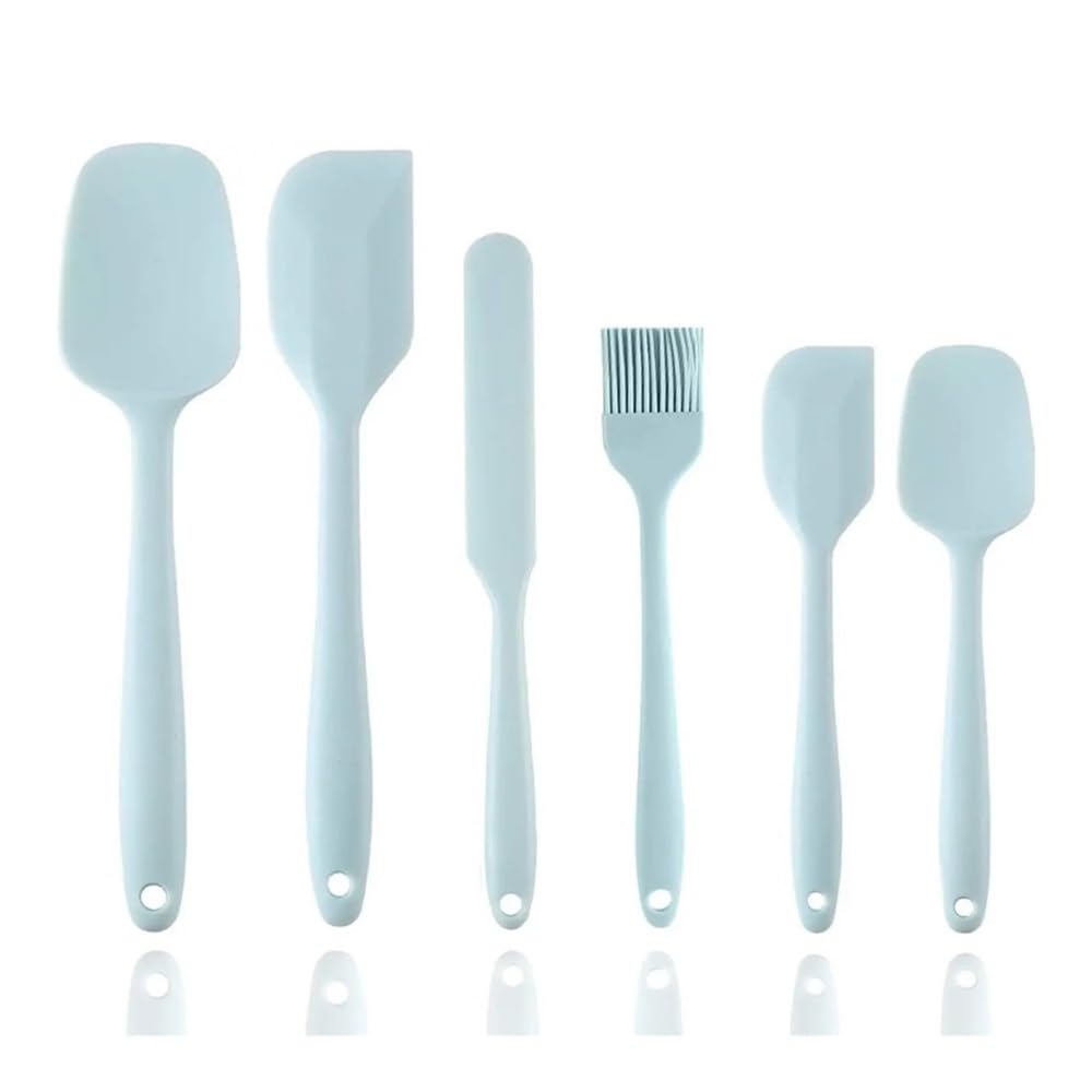 Juego de 6 espátulas de Silicona for cocinar, Hornear y Mezclar.(Yellow)