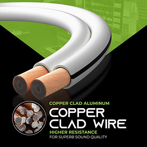 14Awg Speaker Wire, Gearit Pro Series 14 Awg Gauge Speaker Wire Cable (100 Feet / 30.48 Meters) Great Use For Home Theater Speakers And Car Speakers White #TOP4