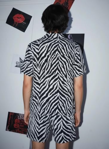 Image of DHRUVI TRENDZ Men Rayon Printed Co-Ord Set | Cord Set | Night Suit | T-Shirt and Shorts Set | Night Dress | Pyjama Set