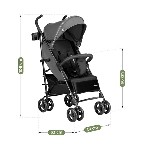Tulano Davos 35 | wózek dziecięcy Buggy od 6 miesięcy do 4 lat | koła PU | daszek XXL | 5-punktowy pasek | składany | śpiworek na nogi, moskitiera, uchwyt na napoje | EN 1888 | do 22 kg