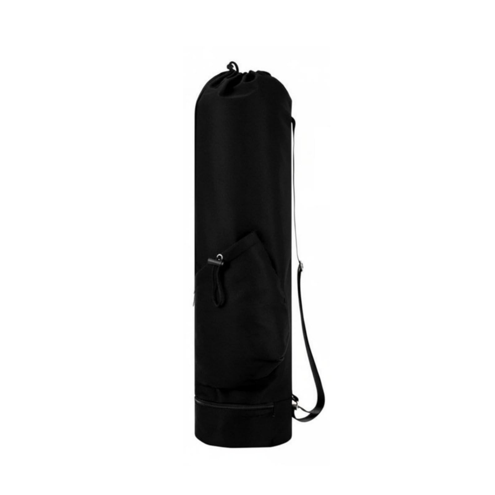 multiple pockets exercise mat bag large capacity exercise mat storage bag adjustable shoulder strap sports accessory drawstring closure for yogis, pilates enthusiasts, gym, travel, black