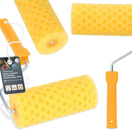 Rouleau À Structure Crépi Gros Grain 18 cm Rouleau Enduit Rouleau De Structure Rechange Avec Poignée Rouleau D'application Spécial Rouleau Effet Pois Grain