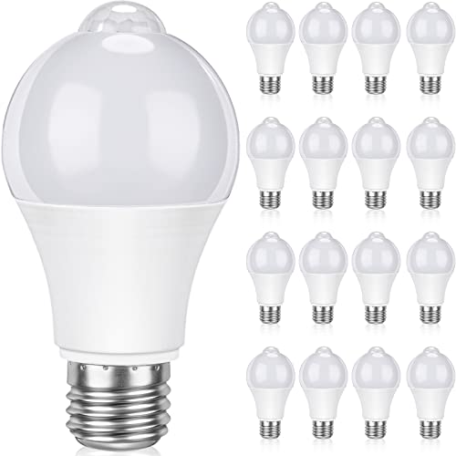 Ganeen 12 Pcs Motion Sensor Light Bulbs E26 E27 Activated Dusk to Dawn LED Light Bulbs Indoor Outdoor Security Smart Bulb for Front Door Porch Garage Basement Hallway Closet, Cold White (7W) Ganeen 12 Pcs Motion Sensor Light Bulbs E26 E27 Activated Dusk to Dawn LED Light Bulbs Indoor Outdoor Security Smart Bulb for Front Door Porch Garage Basement Hallway Closet, Cold White (7W)