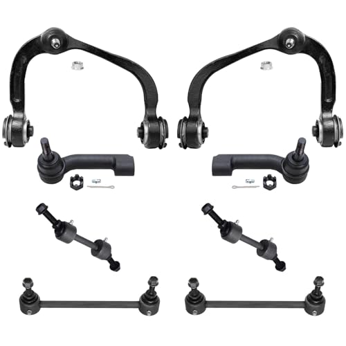 Image of Detroit Axle - 8pc End Kit for Ford 2007-2019 Expedition Lincoln Expedition, 2 Front Upper Control Arms with Ball Joint 2 Front Outer Tie Rods 4 Front Rear Sway Bars Replacement