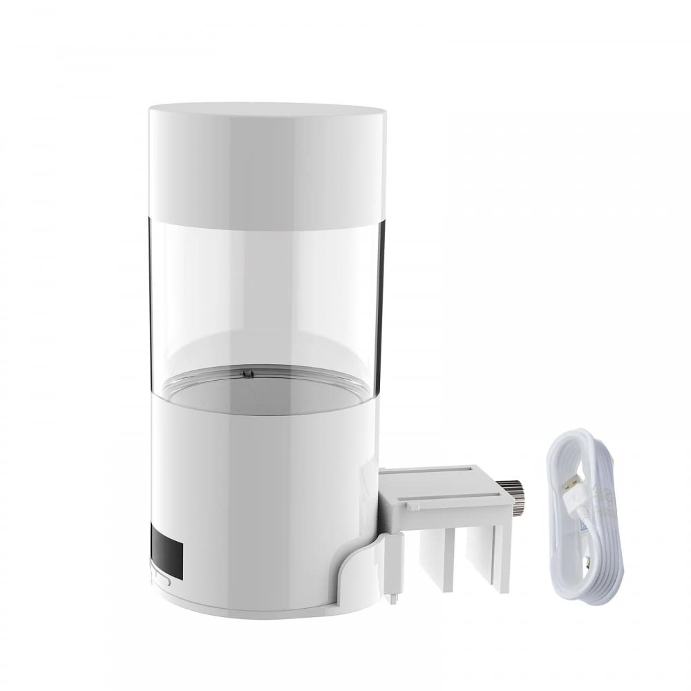 Comedero automático para acuario, 500 ml, dispensador de alimentos para peces hasta 4 veces al día, alimentación automática para peces con pantalla LCD y cable de carga USB para estanques de