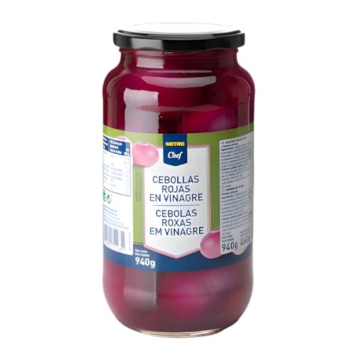 Cebollas Rojas en Vinagre Chef – El Toque Perfecto para tus Ensaladas y Aperitivos (1 TARRO 940g. (Esc. 460G.))