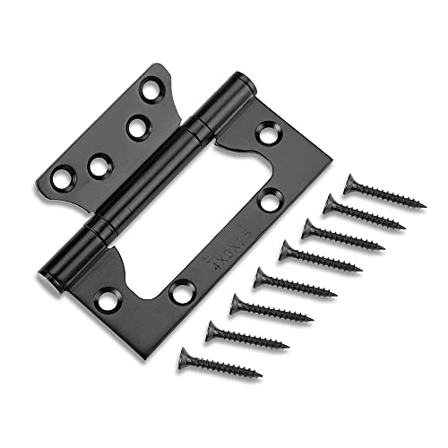 Hanyan Hus 4 X 3 Inches Door Hinges Black Finish Ball Bearing Non-Mortise Stainless Steel Hinges With Mounting Screw,2-Pack #TOP30